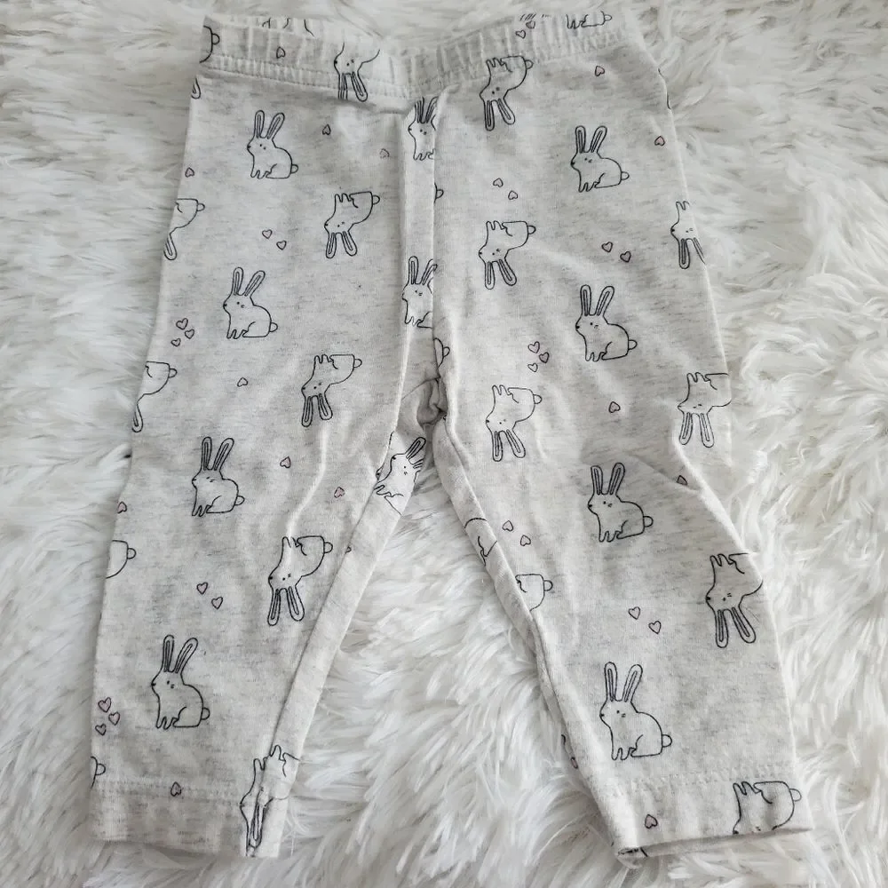 Carter's Baby Girl's Size 6M Pink Tutu Shirt with Gray Rabbit Pants